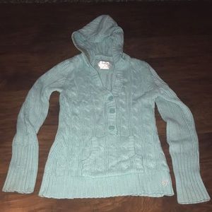Justice light blue sweater with hood